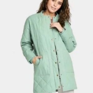 Mint Green Quilted Spring Jacket